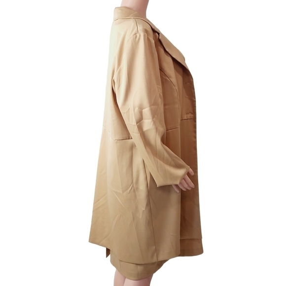 WORTHINGTON Creamy Light Gold 2 Piece Dress & Long Blazer / Coat Set Size: 18 - Picture 14 of 16
